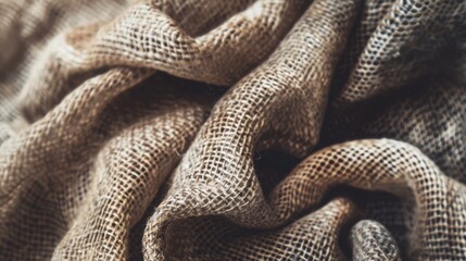 Fototapeta premium Natural Cotton & Linen Textiles: Panoramic Close - up of Weave Textures