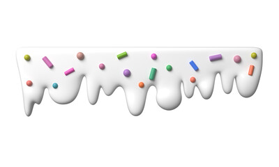 Icing isolated on transparent background. Sweet cream. Template of cream or caramel icing for cake or donut. 3d rendering