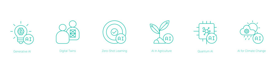 Generative AI and Sustainable Technology Innovations Vector Icon