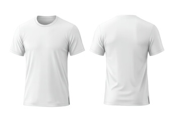 Isolated Blank White T-Shirt Front and Back View