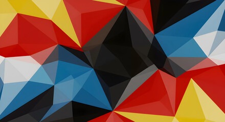 Abstract 3D Geometric Polygon, Triangle Background Render, Colorful Low Poly Pattern
