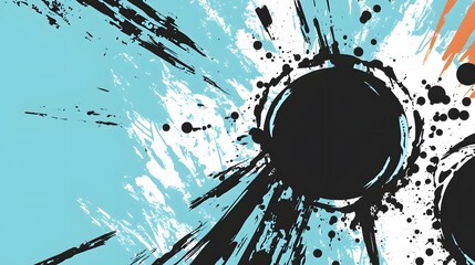 Vibrant Abstract Explosion of Colorful Paint Splashes on a Blue Background