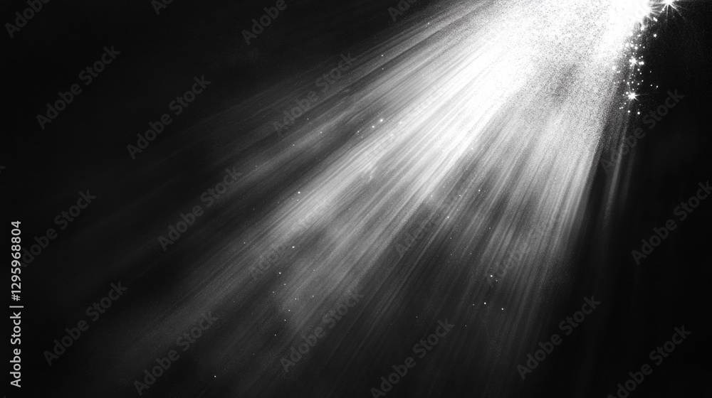 Aufkleber bright streams of light filter through an unseen source, illuminating particles in the air. the cont