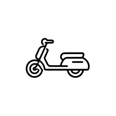 Scooter Line Icon Representing Urban Transportation, Mobility, and Eco-Friendly Travel