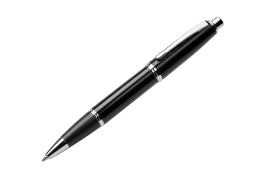 Isolated Black Ballpoint Pen