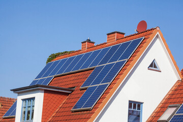 Einfamilienhaus mit Solardach, Worpswede, Niedersachsen, Deutschland