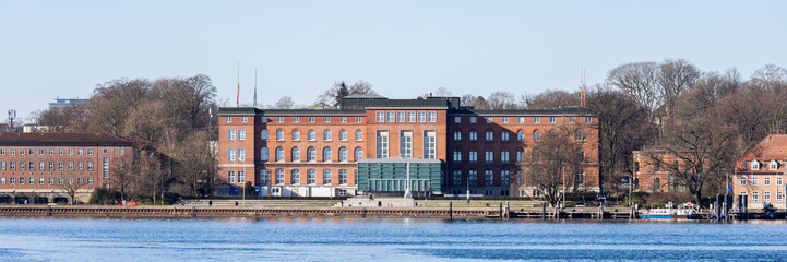 Kiel, Schleswig-Holstein / Deutschland - Feb 18, 2025: Panorama mit dem Landtag Schleswig Holstein