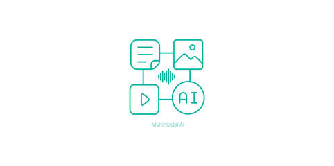 Multimodal AI for Processing and Understanding Multiple Data Types Vector Icon