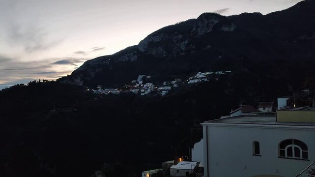 Pontone - Panoramica da Via Noce al tramonto