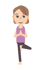 ヨガのポーズをする人　健康　運動