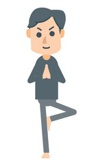 ヨガのポーズをする人　健康　運動