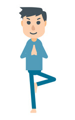 ヨガのポーズをする人　健康　運動