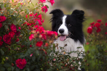 black and white border in flowers