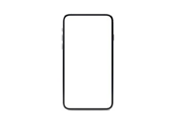 Isolated Modern Smartphone with Blank Screen, Device Mockup