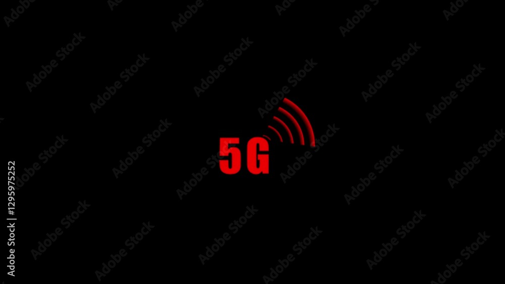 Poster 5g network icon, 5g connection network and signal waves ,technology. communication. 5g high speed in