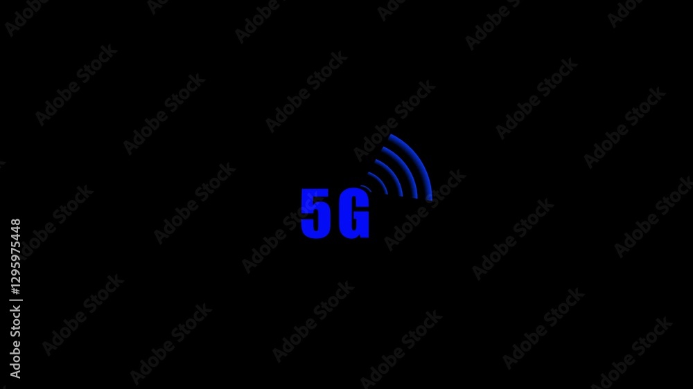 Poster 5g network icon, 5g connection network and signal waves ,technology. communication. 5g high speed in