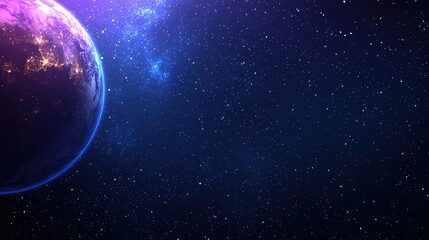 Stunning View of Earth Against a Starry Cosmic Background