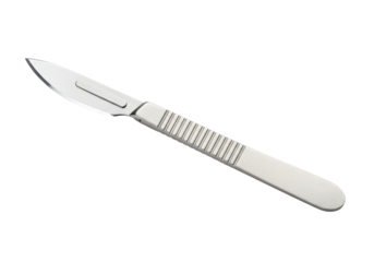 Isolated Scalpel with Metallic Blade and Handle