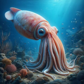 Giant Squid Architeuthis dux A large squid species that lives in