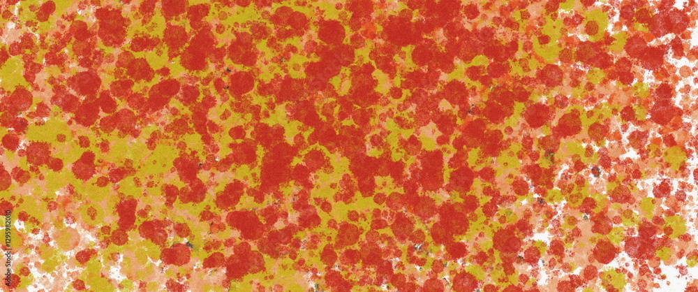 Poster Abstract colorful background with splashes of vibrant red and yellow creating a dynamic artistic pattern grainy noise texture banner header poster wallpaper backdrop design with copy space