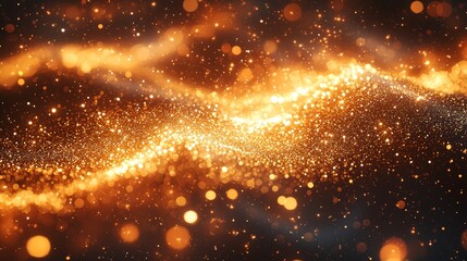 Fototapeta premium Dreamy Golden Starry Sky Background 