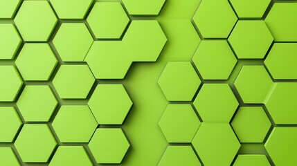 Vibrant Green Honeycomb Pattern Background in Hexagonal Shapes