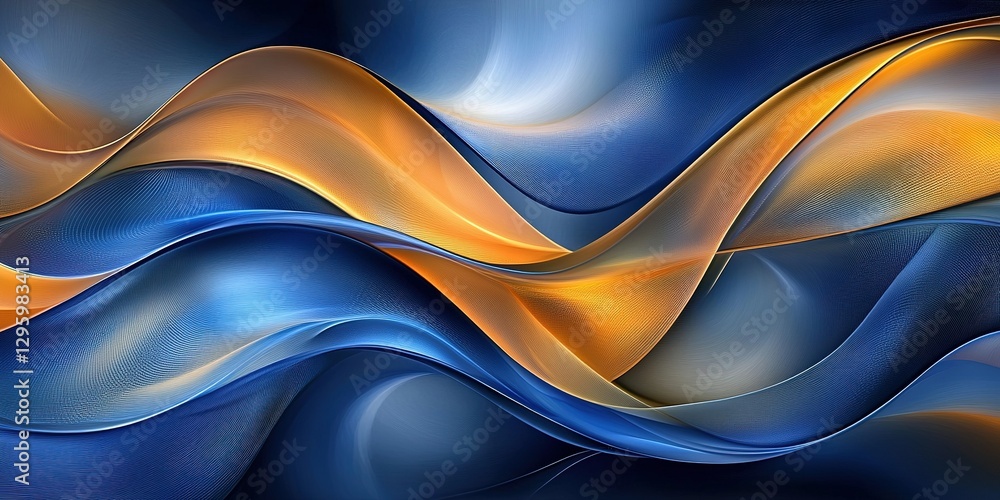 Poster colorful abstract waves create a dynamic visual experience with flowing lines and contrasting colors