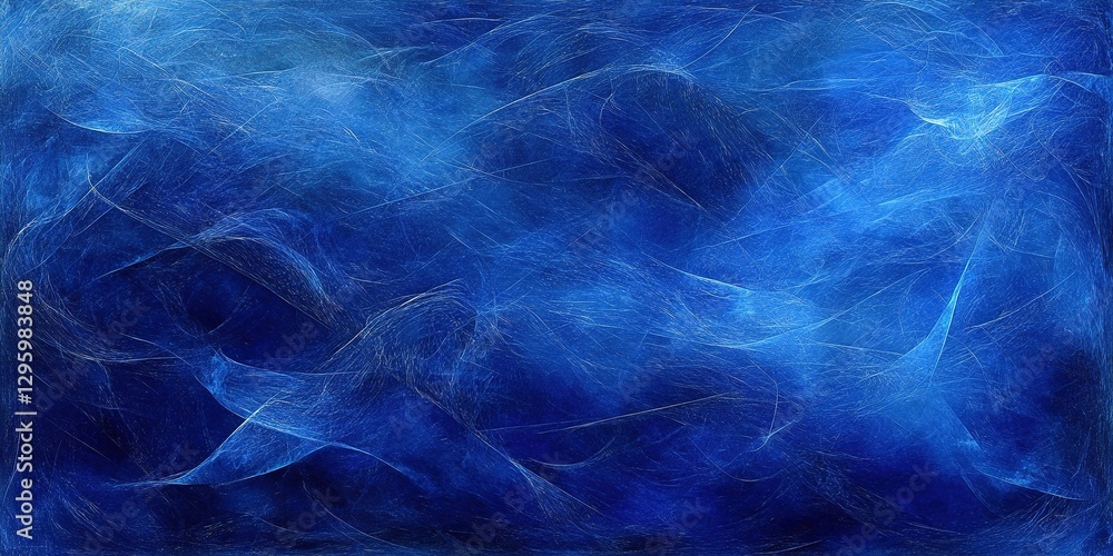 Poster abstract blue texture with flowing patterns and soft gradients in a deep oceanic style