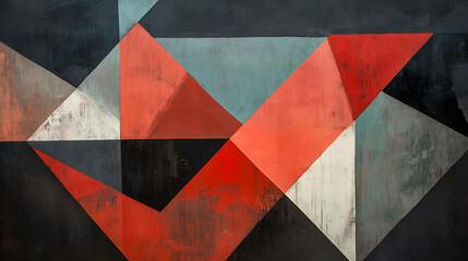 A dynamic abstract composition of overlapping triangles
