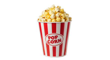 Isolated Popcorn Bucket with Red and White Stripes