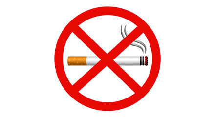 Fototapeta premium Isolated No Smoking Sign with Cigarette