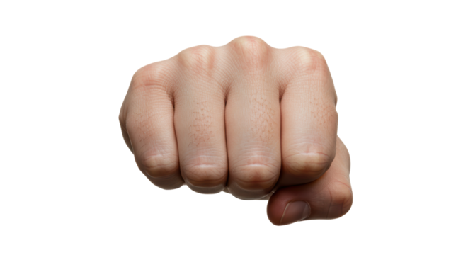 Isolated Close-Up of a Human Fist