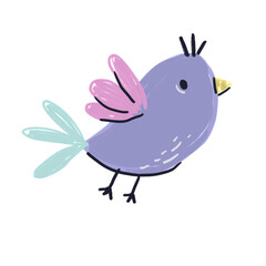 Cute Purple Bird Illustration