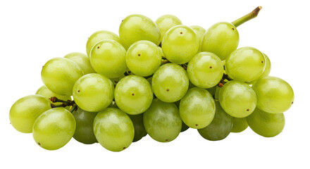 Isolated Fresh Bunch of Green Grapes