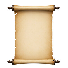 Isolated Antique Scroll with Wooden Finials
