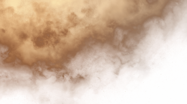 Dusty brown fog isolated on transparent white background