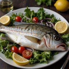 fresh fish with vegetables