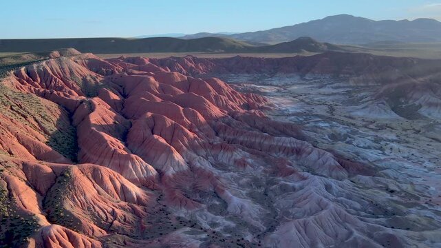 Aerial Shot of Colorful Moon Valley, Cusi Cusi, Jujuy, Argentina