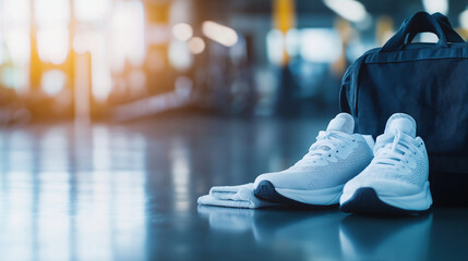 Close-up shot of an athletic personâs gym gear