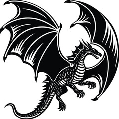 Flying Dragon Art Illustration Shallotte Side view