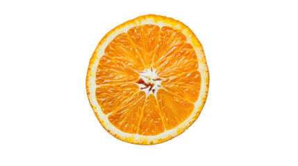 Juicy orange slice isolated on transparent background showing refreshing pulp