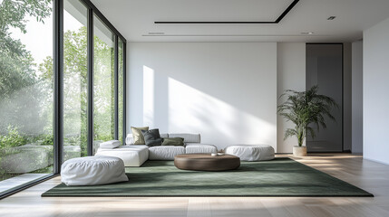 modern living room color green