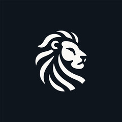 Minimalist lion logo
