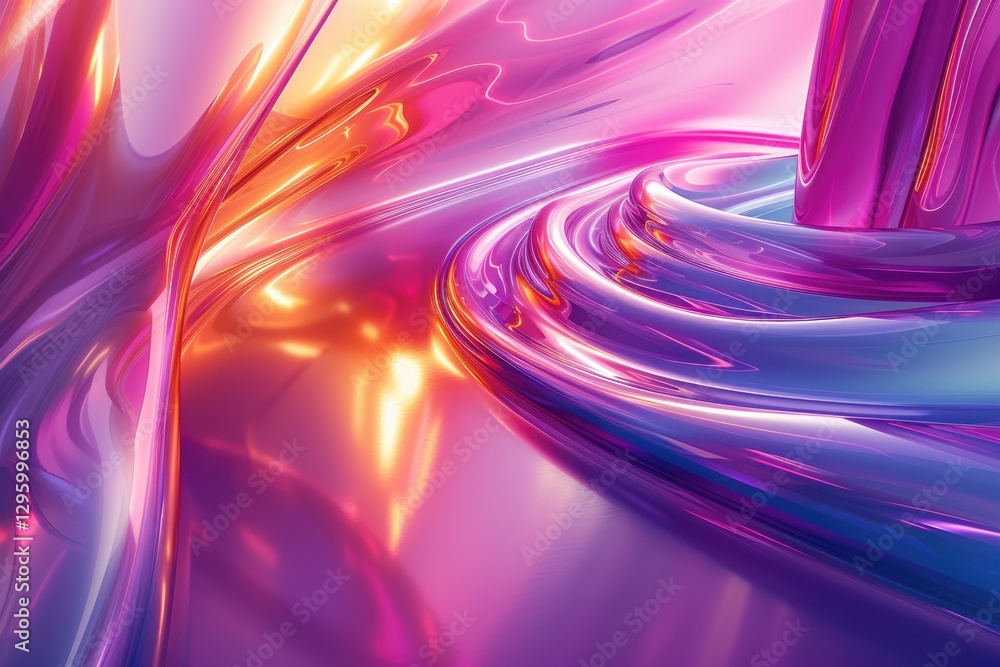 Poster vibrant abstract waves in red, orange, and purple. close up of gradient vibrant color from fabric ma