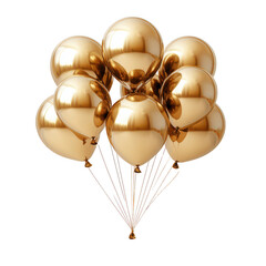 Golden balloon isolated on white background.PNG