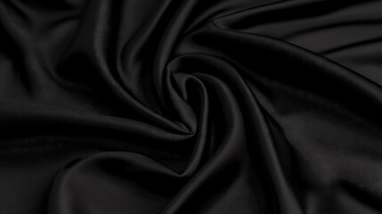 Obraz premium A smooth and elegant black fabric with beautiful flowing folds