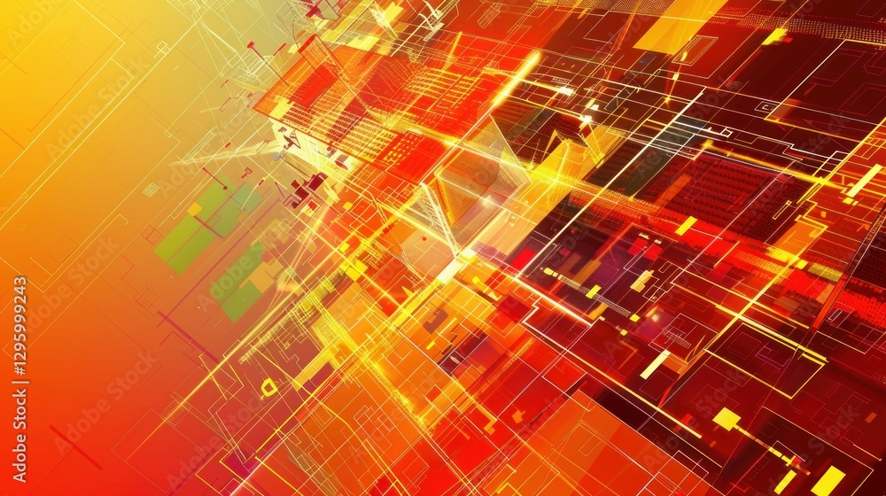 Poster a colorful vector graphic design of an abstract shape on a computer screen.