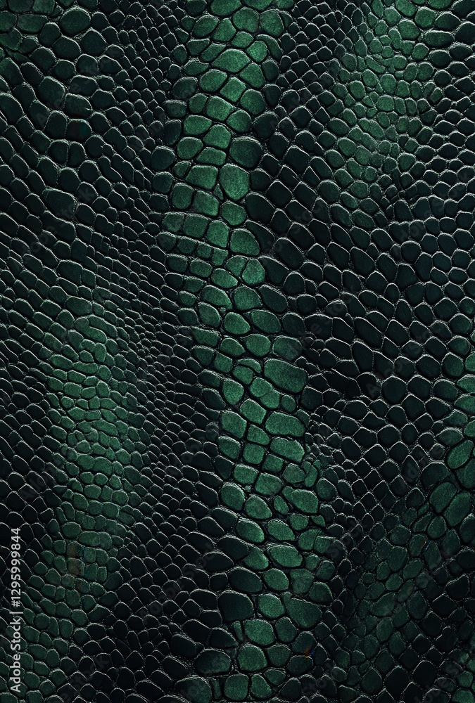 Poster close-up view of intricate texture of green scales creating a stunning and unique background for cre