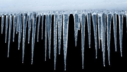 Hanging icicles with detailed frozen texture winter weather elements 