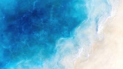 Fototapeta premium Soothing ocean waves serene beach abstract art tranquil environment aerial view relaxation concept for mindfulness